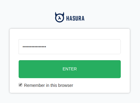 Hasura access protection with admin secret