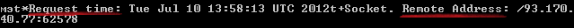 telnet request time remote address