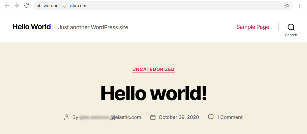 WordPress automatically installed