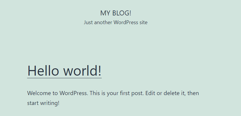 WordPress blog site