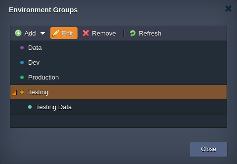 edit environment groups