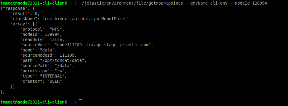 platform CLI get mount points