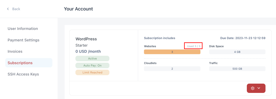 subscription usage data