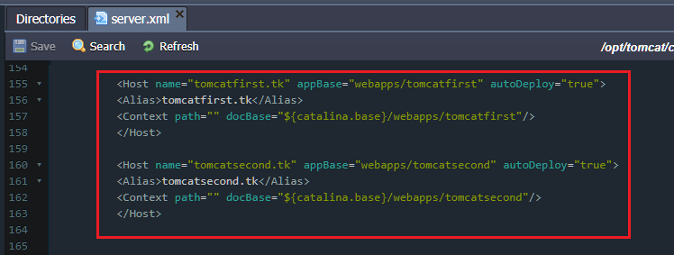 configuring tomcat server