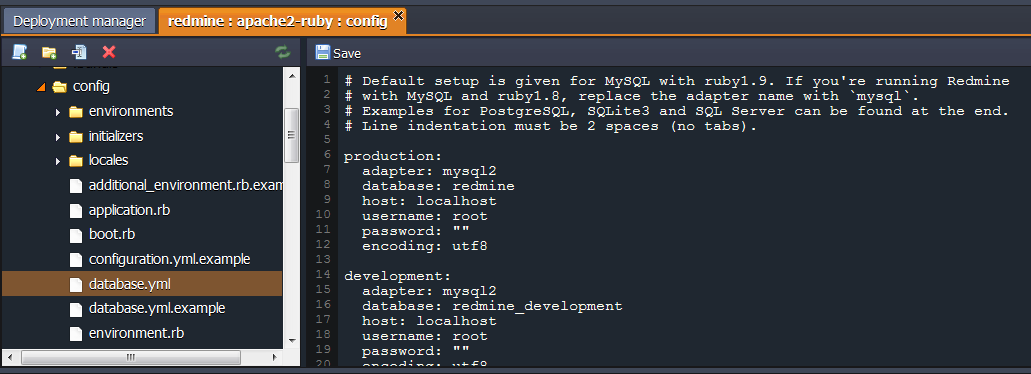 create database.yml