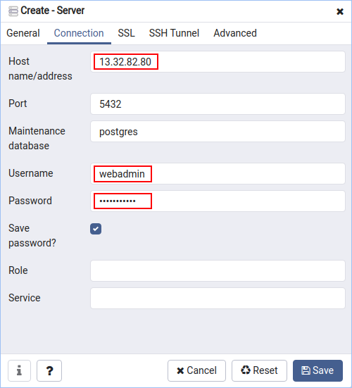 server connection public ip