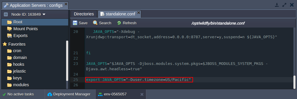 WildFly timezone variable