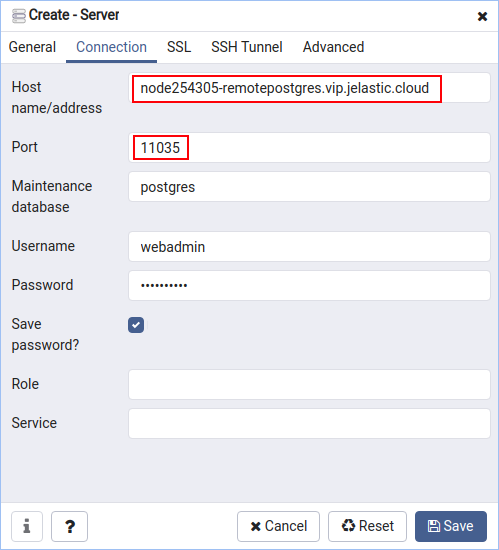 server connection endpoint