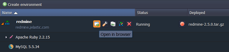 open Redmine in browser