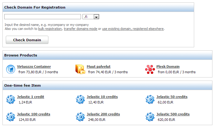 PaaS service plans in OBAS