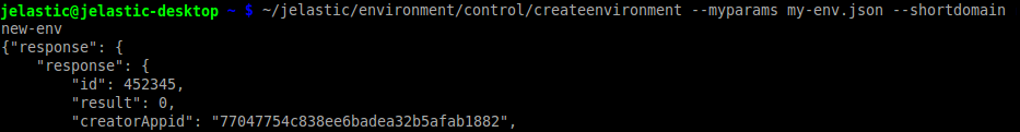 CLI create environment using json