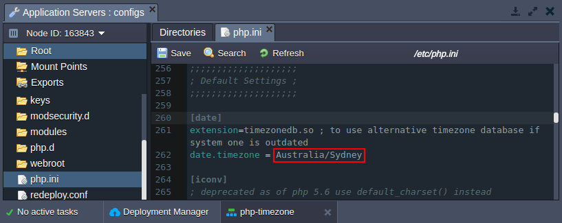 PHP change server timezone