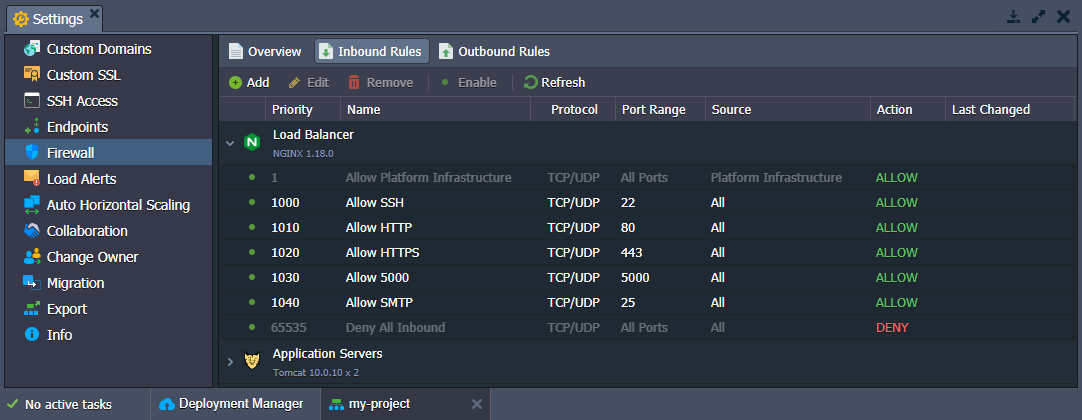 firewall settings