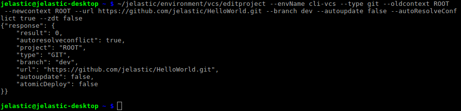 CLI edit VCS project