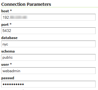 postgis extension to postgresql for geoserver hosting data source connection parameters