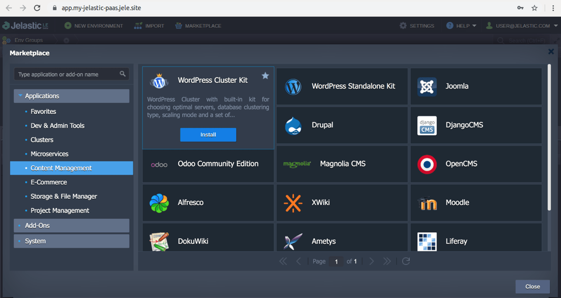 Jelastic Dev Panel