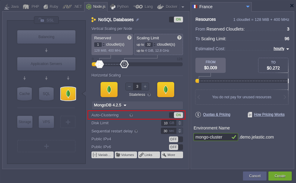 enable MongoDB Auto-Clustering