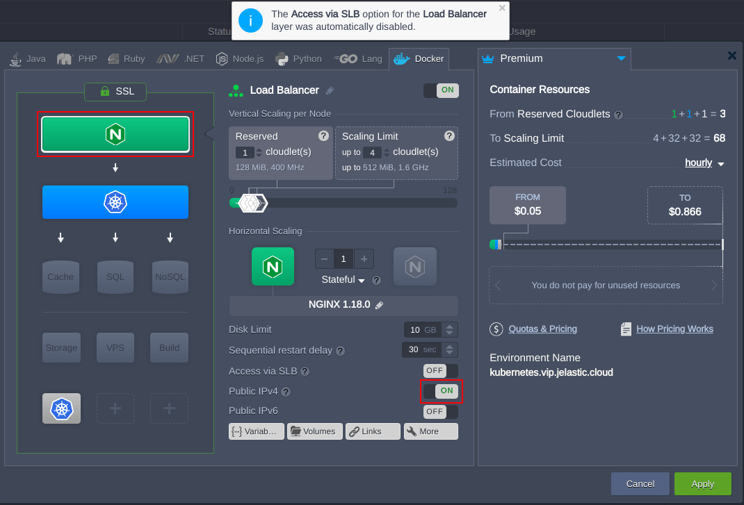 Kubernetes Dedicated LoadBalancer