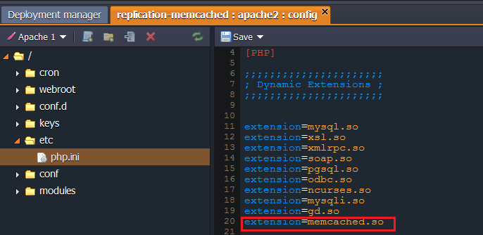 memcached enabling