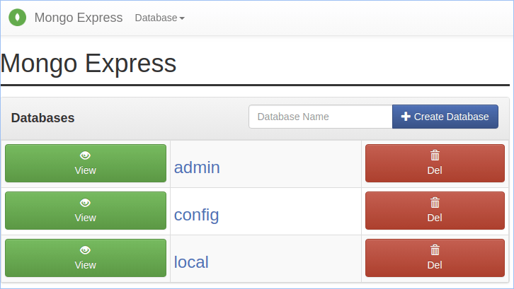 MongoDB admin panel