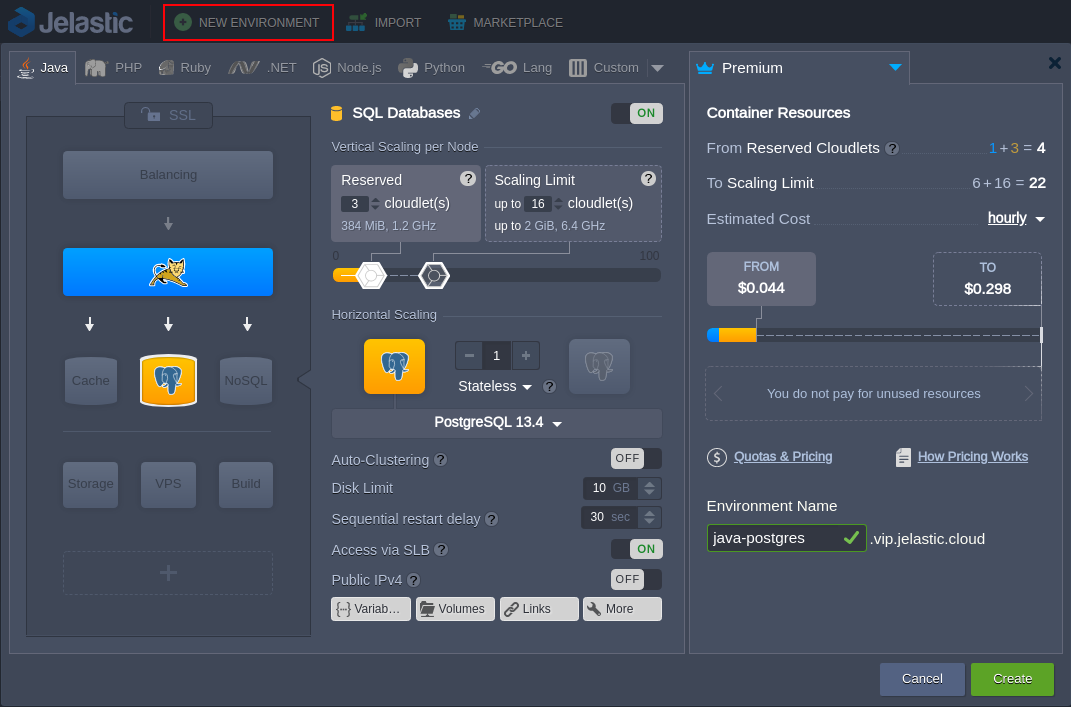 create postgresql database