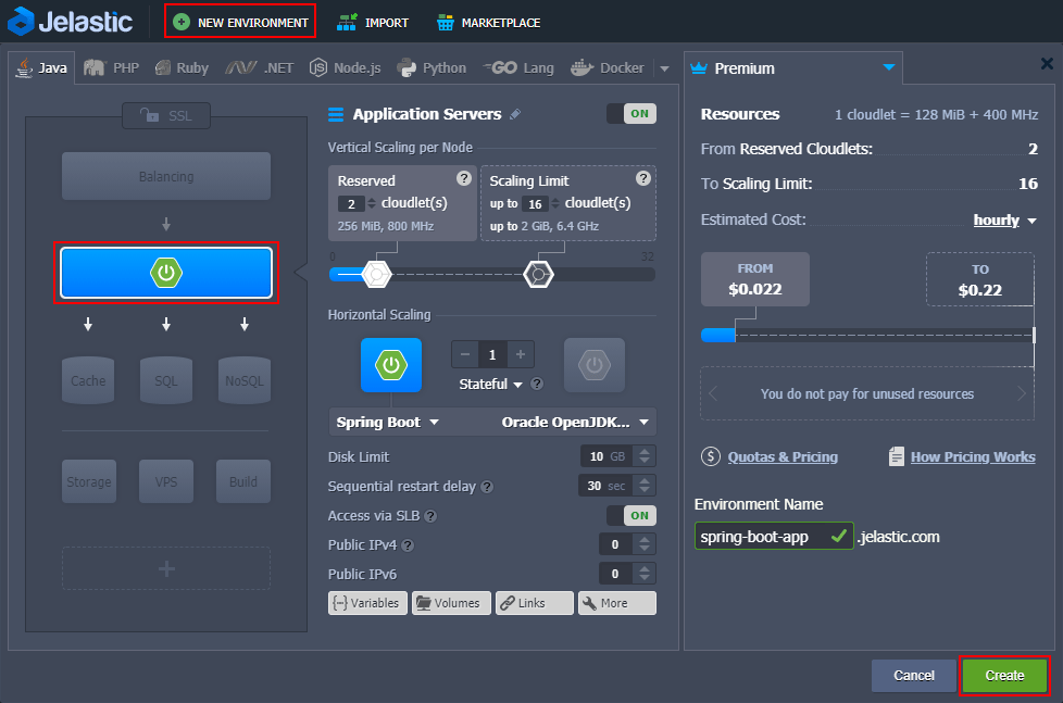 spring boot application cloud hosting