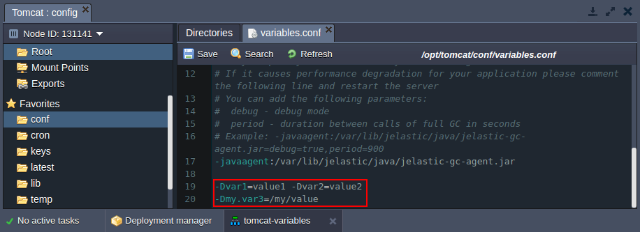 environment variables tomcat jetty variablesconf