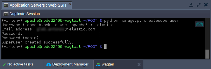 deploy wagtail python