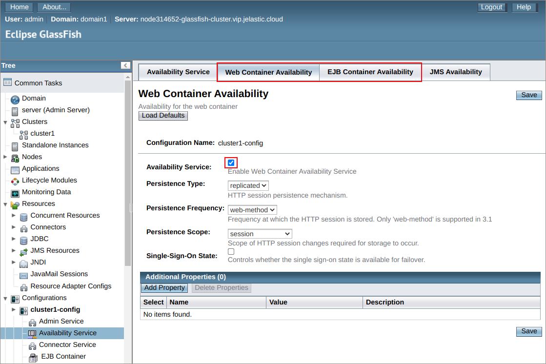 glassfish replication settings